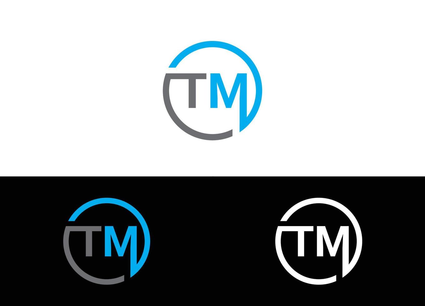 Initial Letter TM Logo or Icon Design Vector Image Template