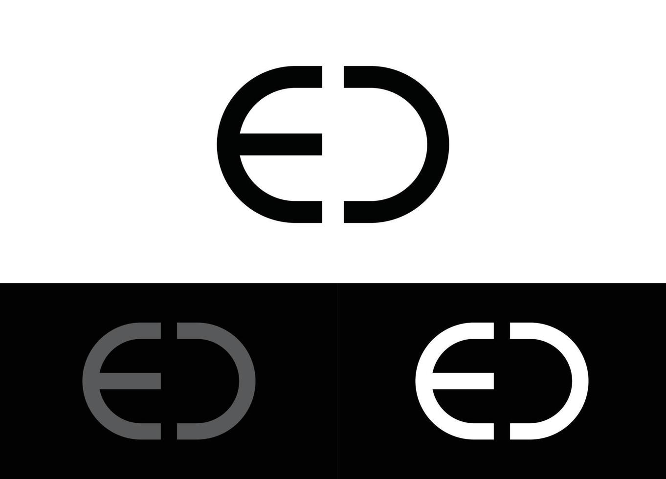 Plantilla de imagen vectorial de diseño de logotipo o icono de letra inicial ed vector