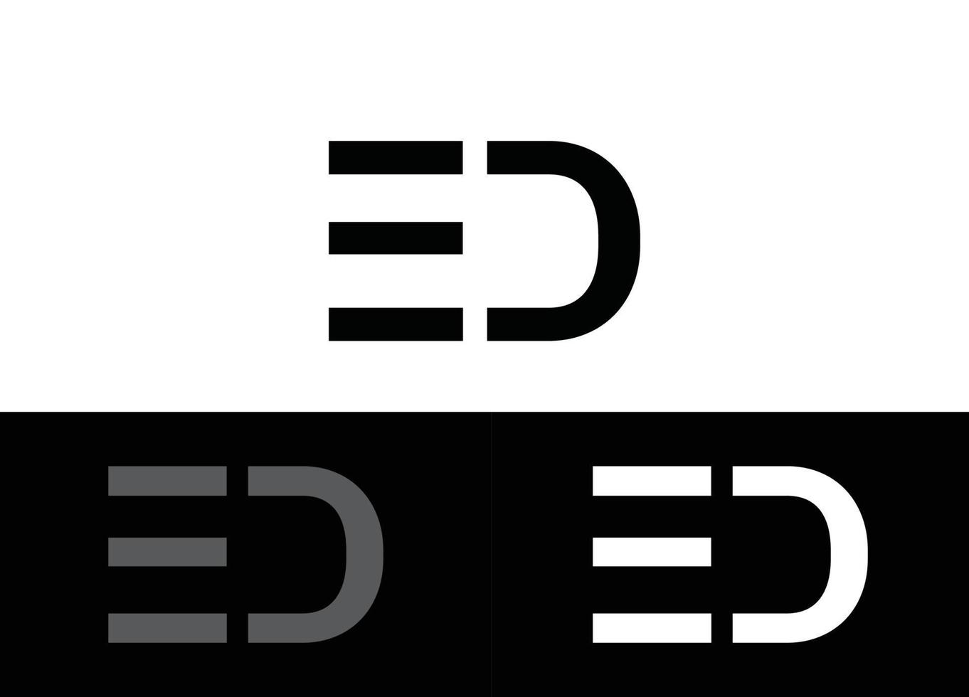 Plantilla de imagen vectorial de diseño de logotipo o icono de letra inicial ed vector