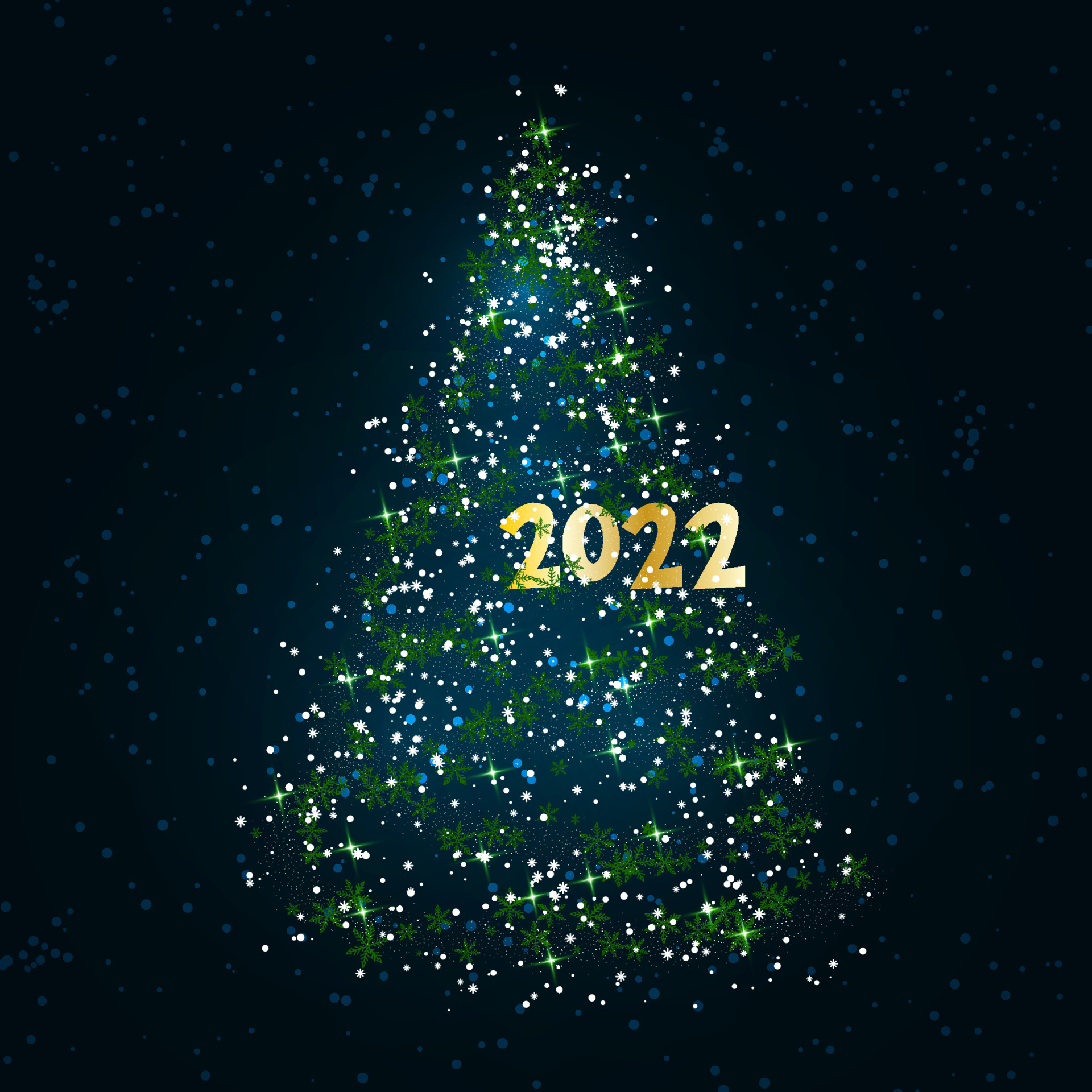 New Years Wallpaper 2022 With Christmas Tree Magic Green Christmas Tree Of Snowflakes On A Dark Blue Background. Merry  Christmas And Happy New Year 2022. Vector Illustration. 4272721 Vector Art  At Vecteezy