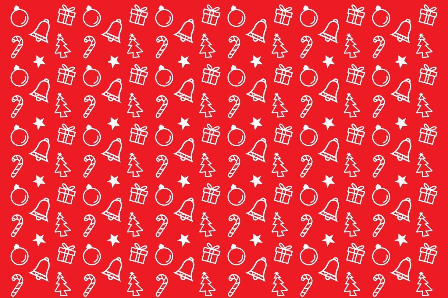 Christmas decorative objects pattern on red background design vector