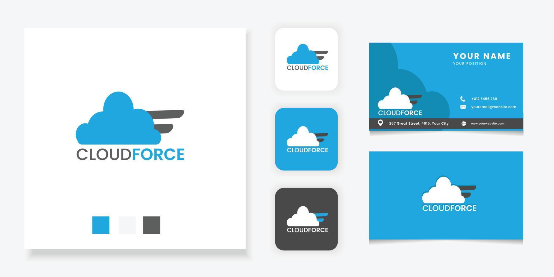 Cloud Technology business logo and branding design vector template
