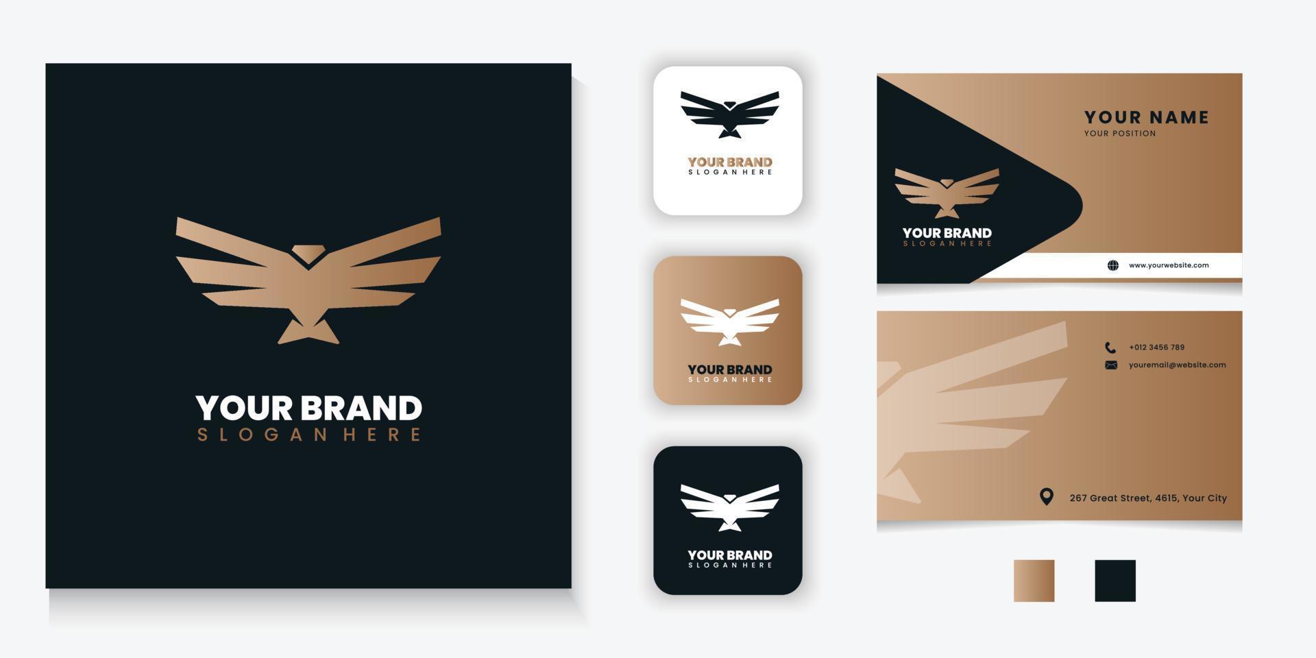 Logotipo de vuelo de pájaro creativo y diseño de ilustración de vector de marca para empresas