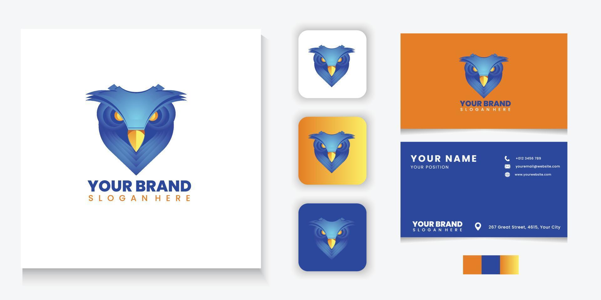 Creative logo and brand identity design with vector illustration of owl