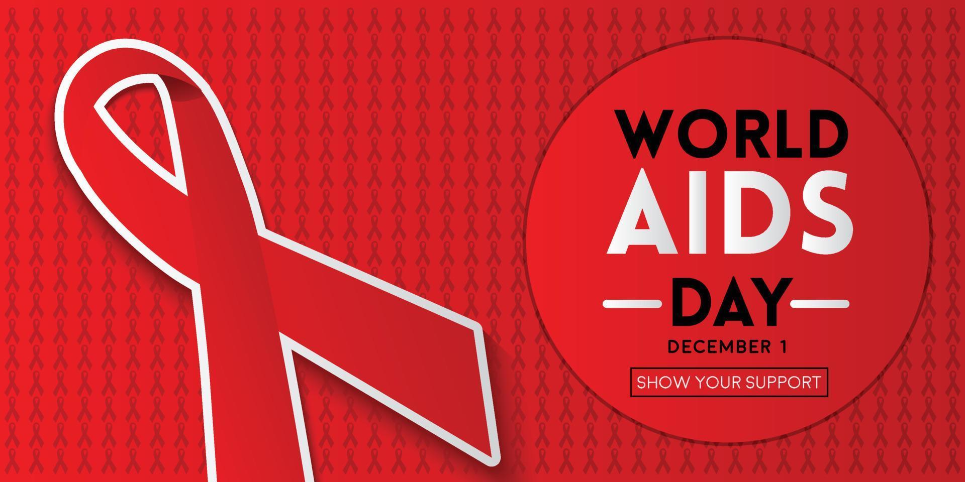 World AIDS day awareness campaign banner vector free illustration design