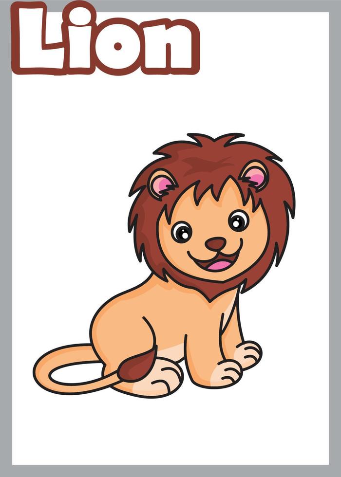 a simple cute lion sitting on white background vector