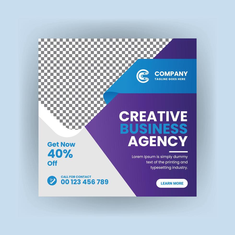 Creative business marketing promotion social media post, Digital web banner design vector