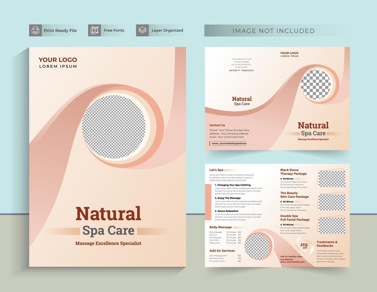 Beauty Spa Bifold Brochure vector