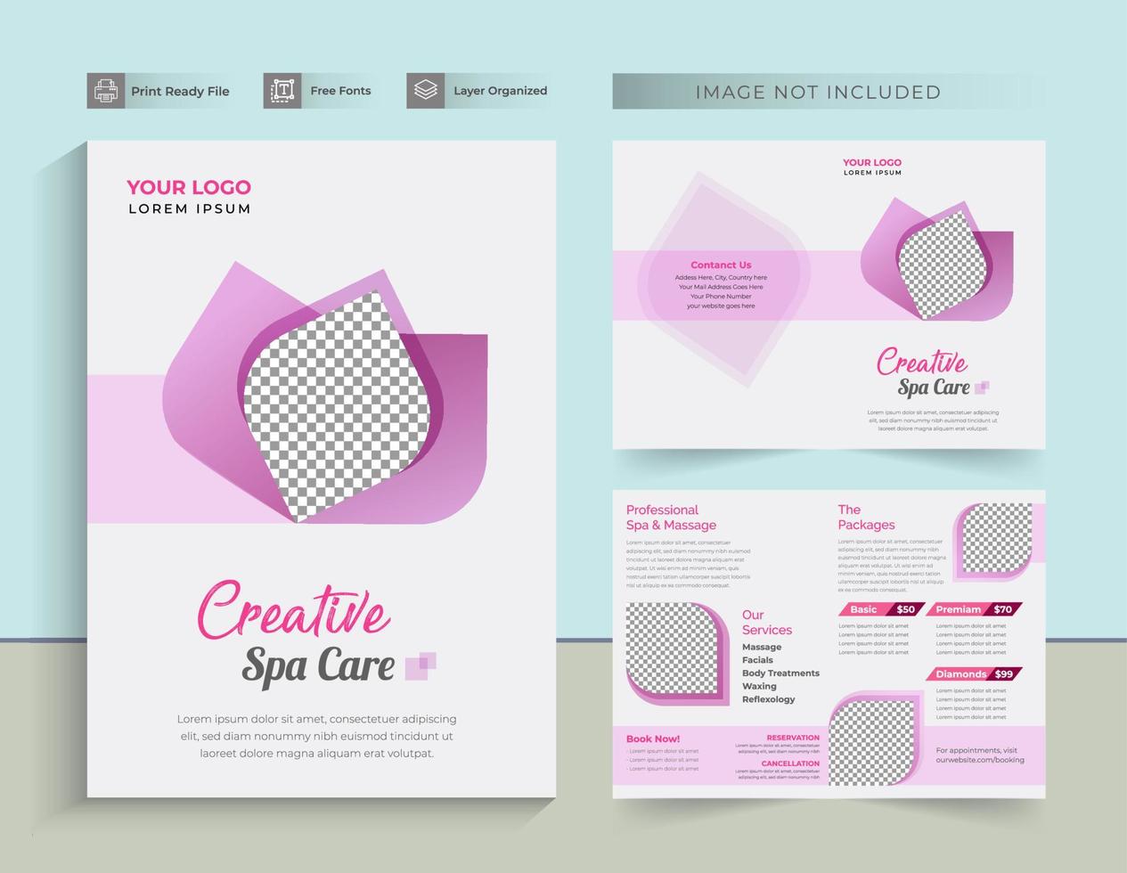 Spa  Massage Bifold Halffold Brochure vector