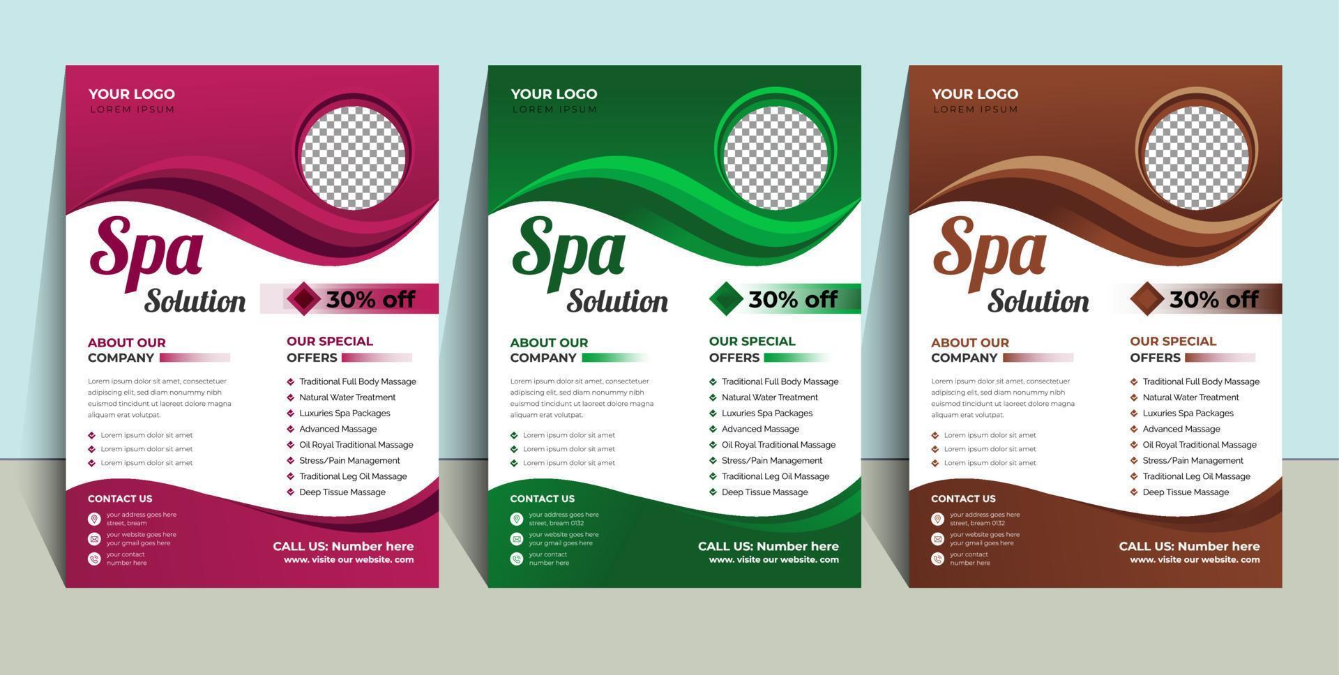 Spa Wellness Flyers vector