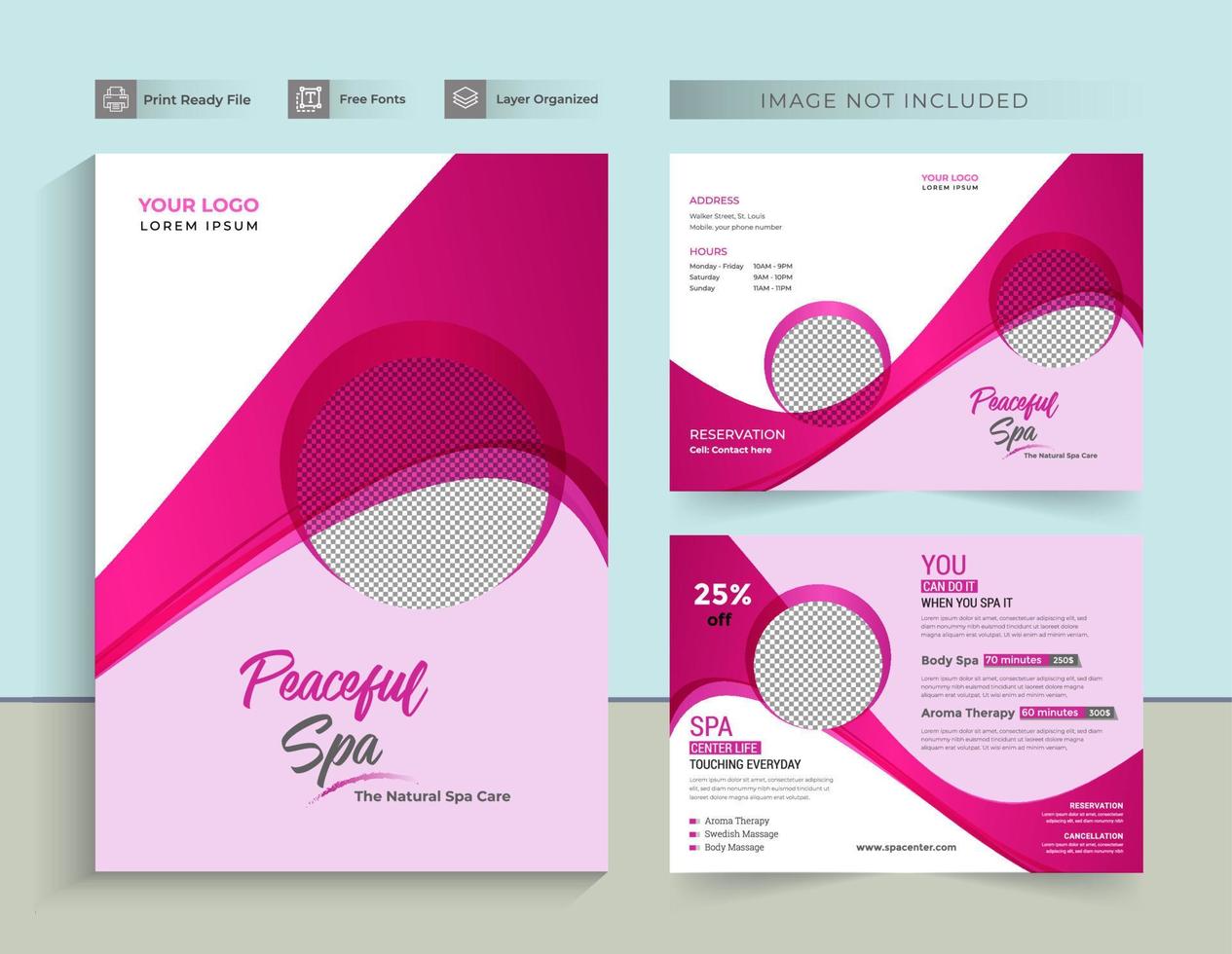 Spa  Beauty Saloon Bifold Brochure vector