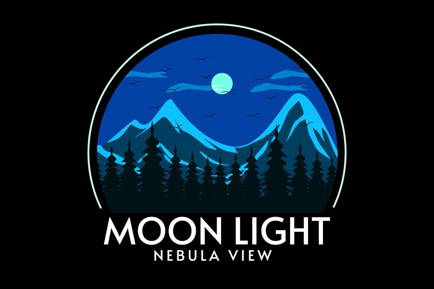 moon light silhouette t shirt design vector