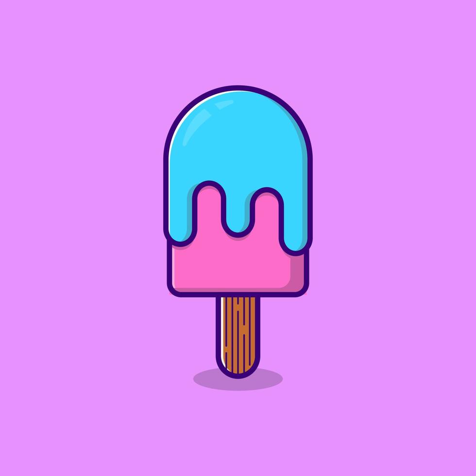 ilustración de estilo de dibujos animados de icono de helado vector