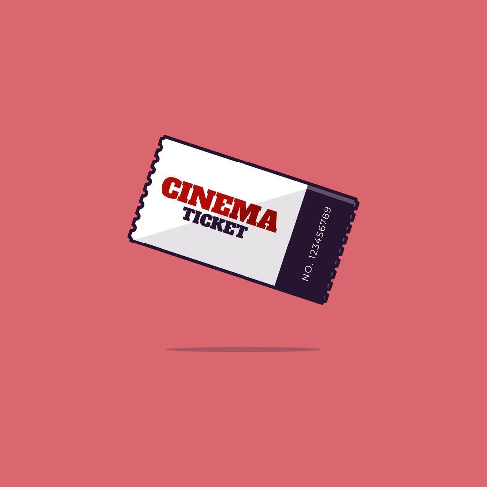 Cinema ticket cartoon style icon illustration vector