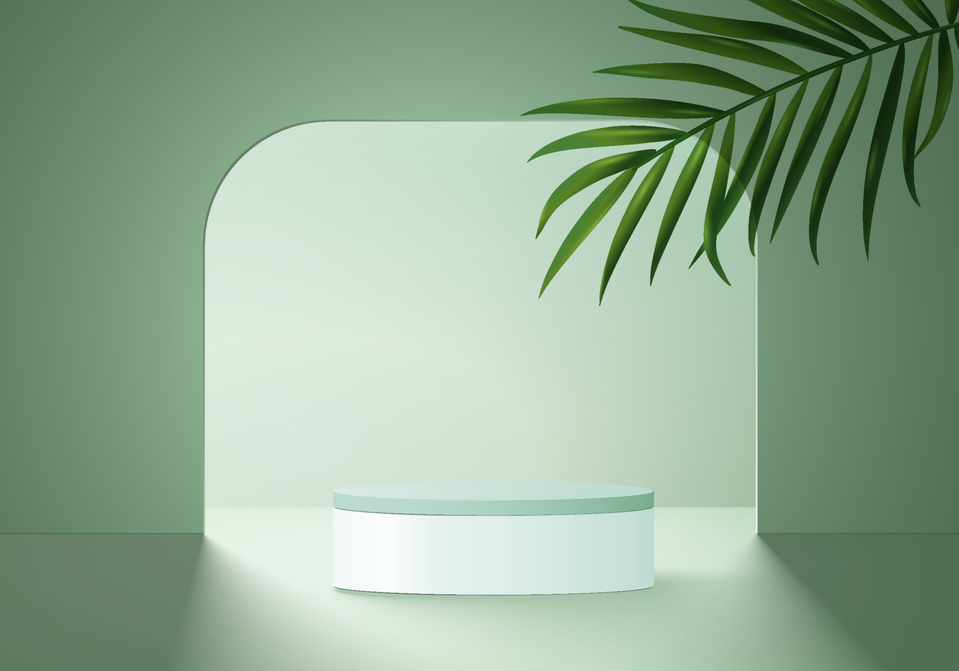 3d background products display podium scene with green leaf geometric  platform. background vector 3d render with podium. stand to show cosmetic  products. Stage on pedestal display green studio 4273457 Vector Art at