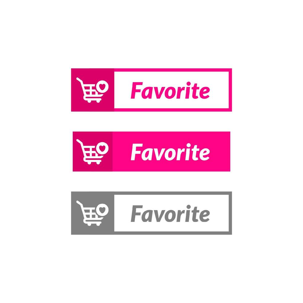 diseño simple del botón de elemento favorito. diseño de material de icono de tienda online vector