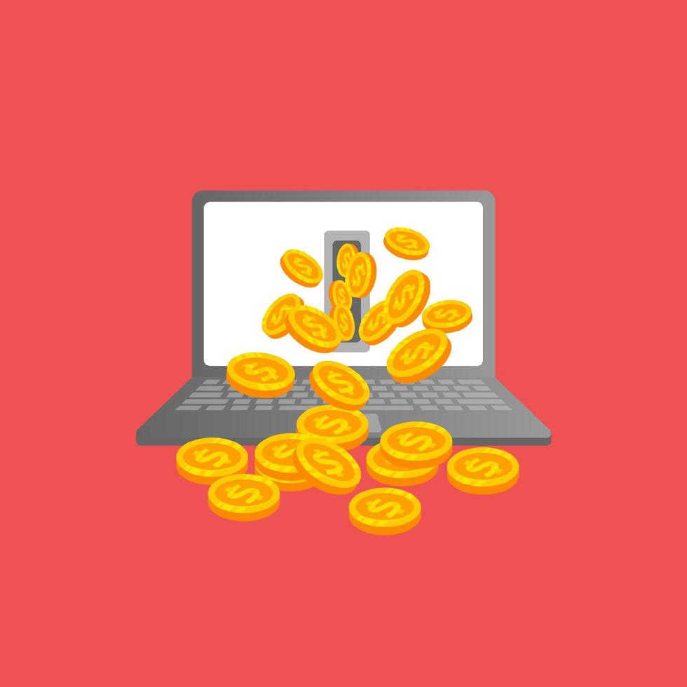 ganar dinero en línea ilustración de diseño vectorial. hacer dinero en línea icono símbolo diseños vector