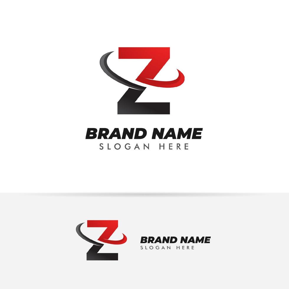 letter Z logo symbol with swoosh designs vector