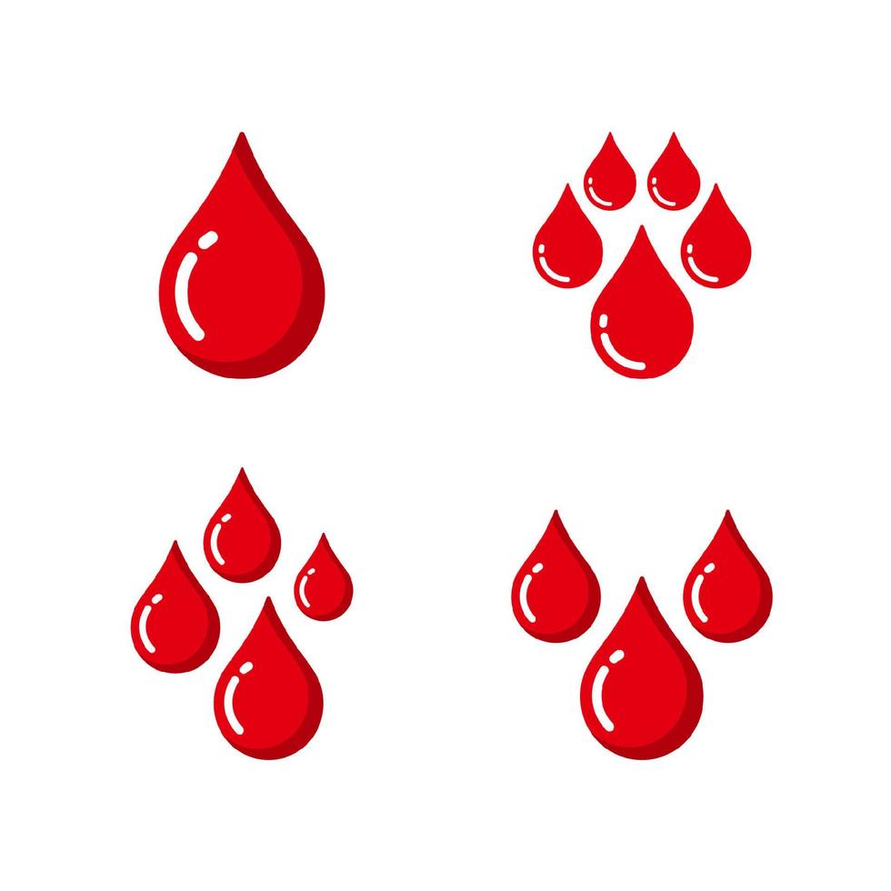 red blood drop vector icon. blood drop illustration in flat design style.