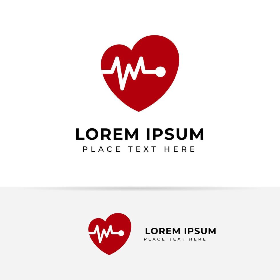 Heart beats with pulse line vector illustration. Heartbeat vector icon symbol.