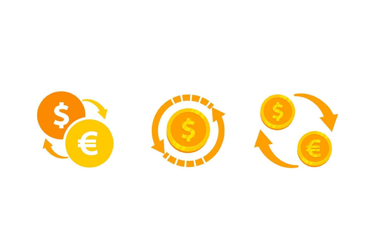 Exchange currency icon vector template. dollar to euro exchange currency sign designs