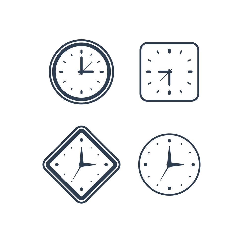 Clock icon vector. Flat design element watch isolated on white background vector