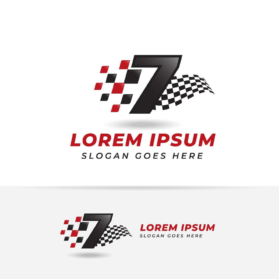 diseño de símbolo de icono de carreras número siete 7. diseños de logotipos de números de carreras vector