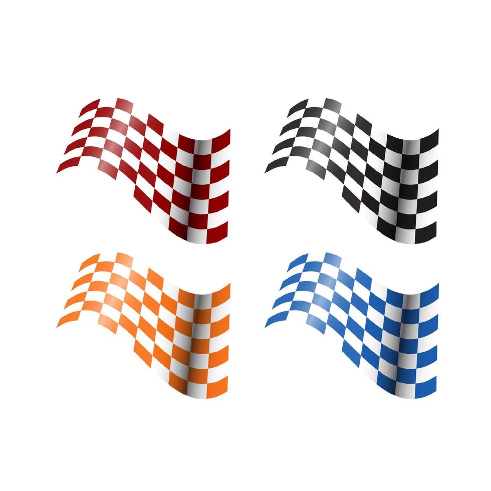Race flag vector icon symbols. simple design checkered flag logo template