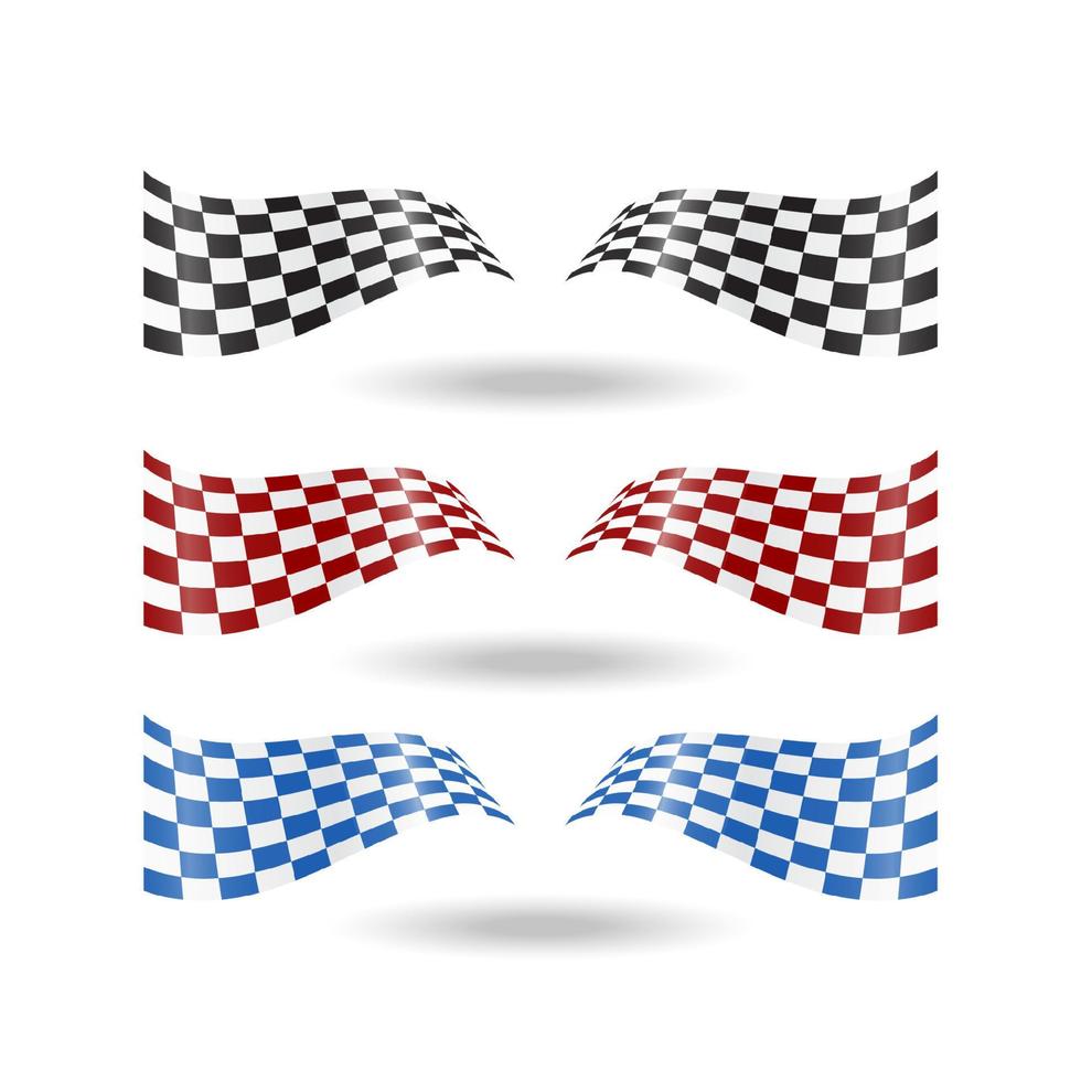 Race flag vector icon symbols. simple design checkered flag logo template