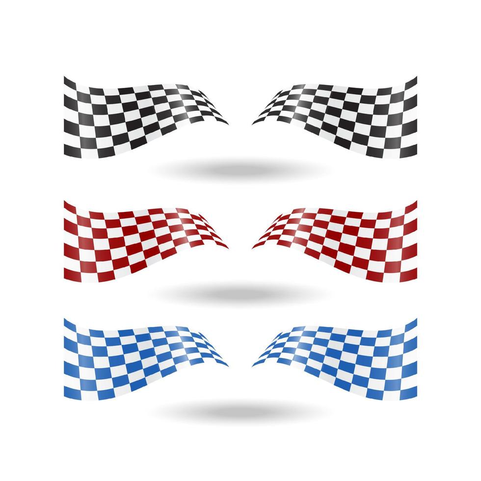 Race flag vector icon symbols. simple design checkered flag logo template