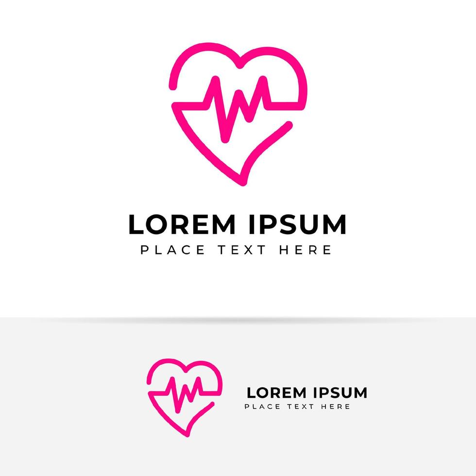 Heart beats with pulse line vector illustration. Heartbeat vector icon symbol.