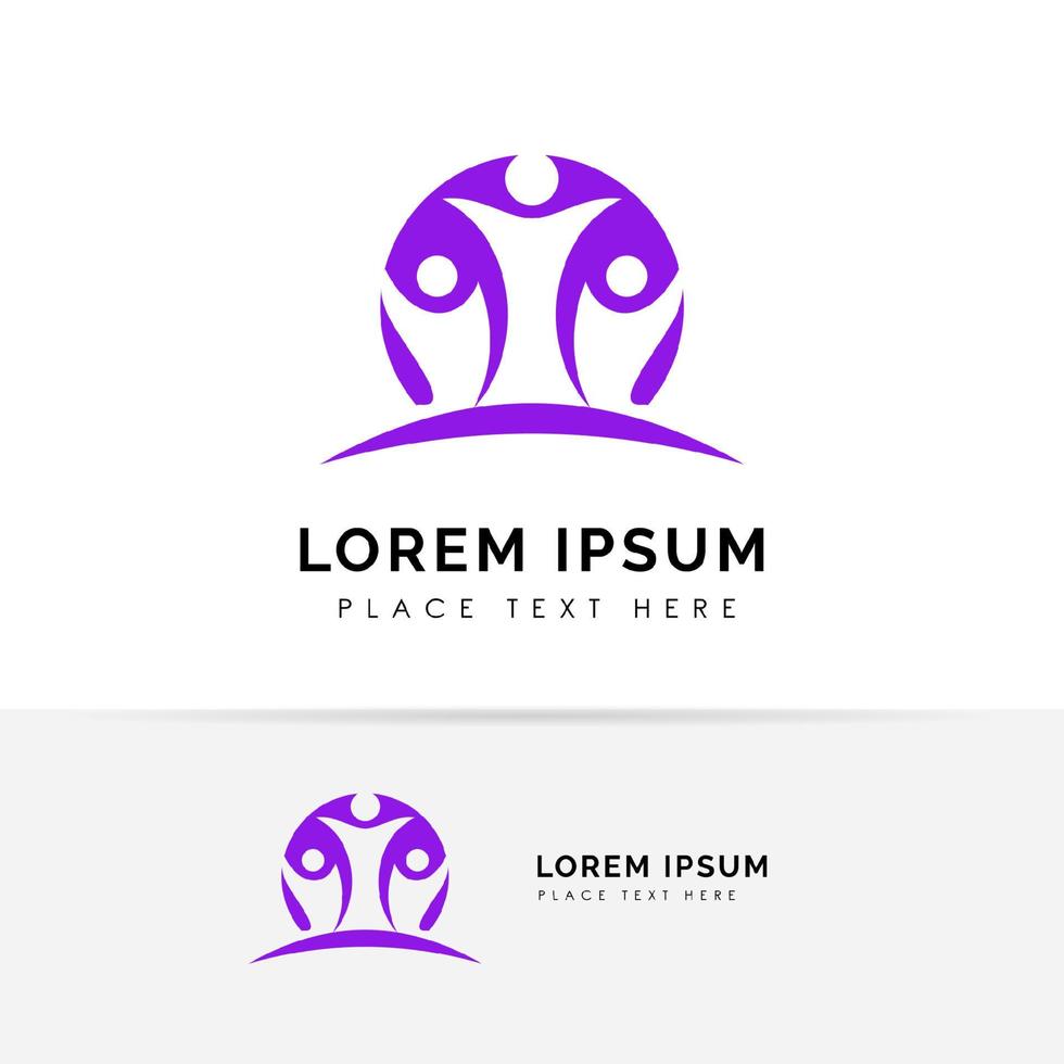 vector de diseño de logotipo de trabajo en equipo y comunidad. Adopción y plantilla de diseño de logotipo de red social.