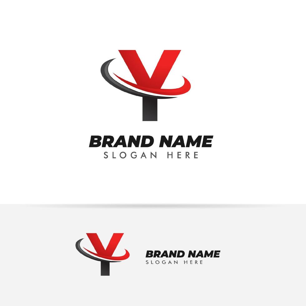 letter Y logo symbol with swoosh designs vector