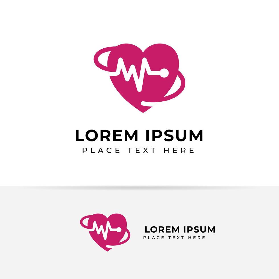 Heart beats with pulse line vector illustration. Heartbeat vector icon symbol.