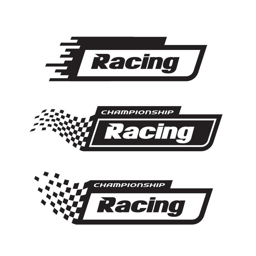 símbolos de icono de vector de bandera de carrera. plantilla de logotipo de bandera de carreras de diseño simple