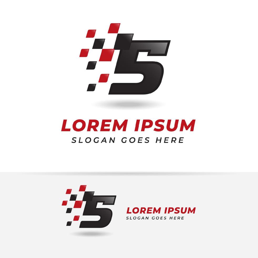 Number five 5 racing icon symbol design. racing number logo designs vector