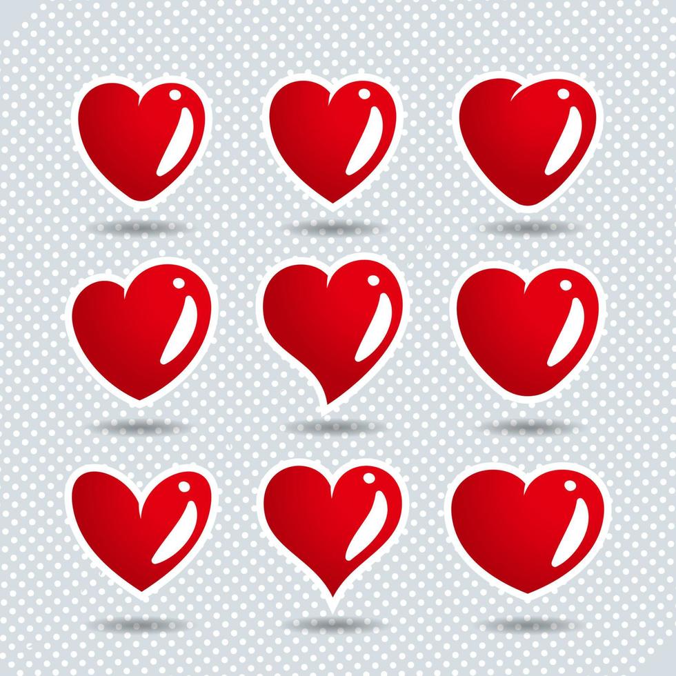 heart icon set vector design. love icon set vector illustration.