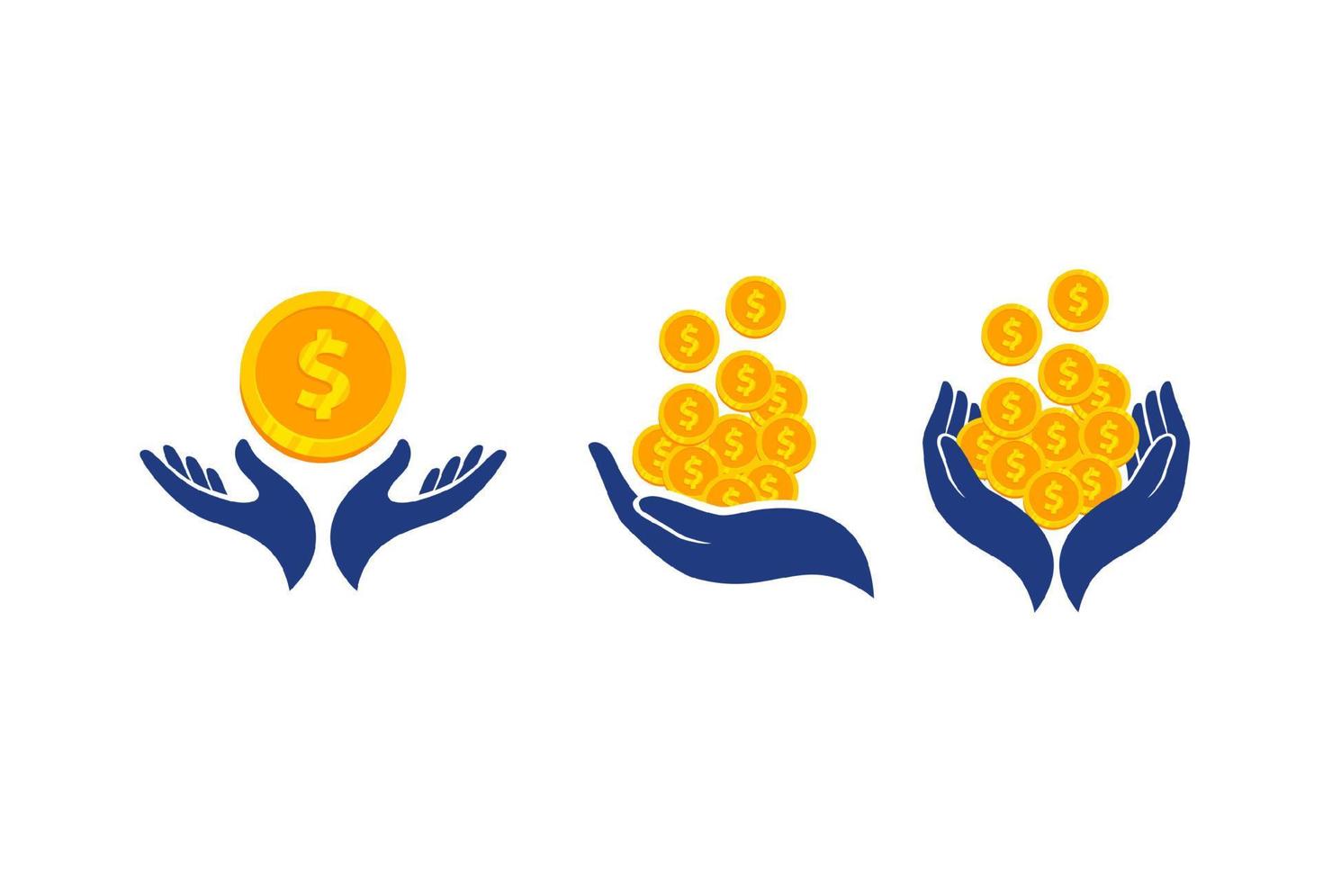 Hand money vector logo icon design. Earn money icon symbol