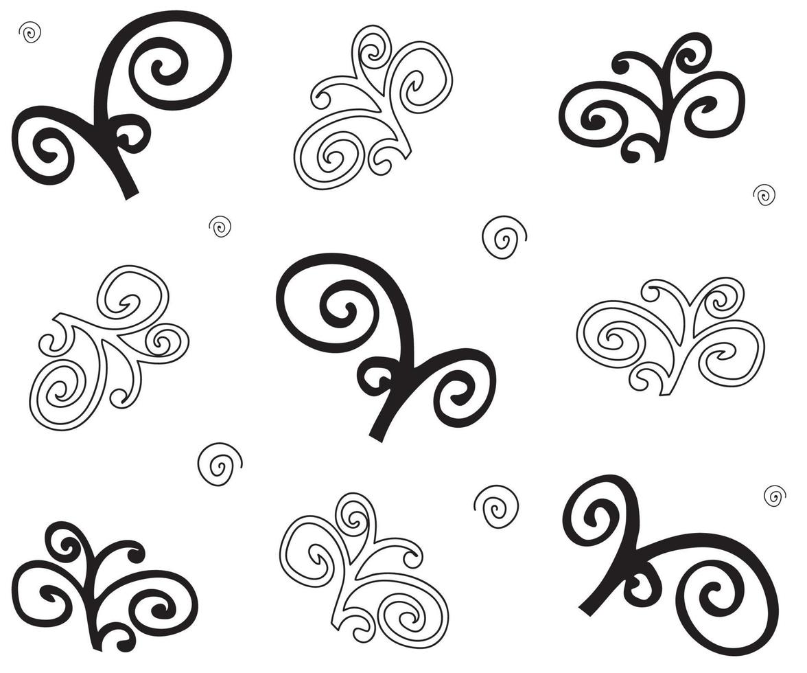 patrón de doodle transparente blanco y negro vector