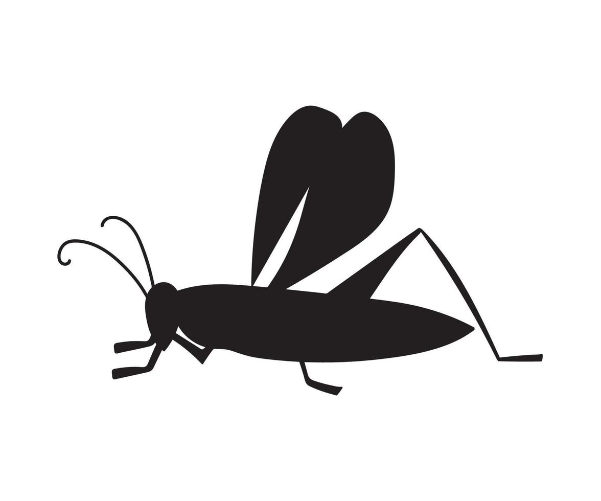 The grasshopper silhouette vector