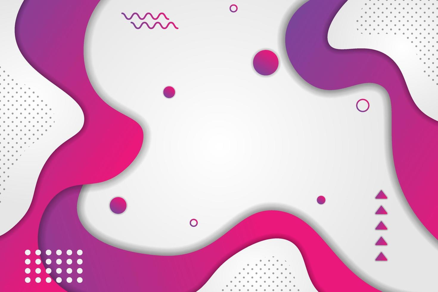 Abstract Geometric Dynamic Fluid Shape Purple Pink with White Background vector