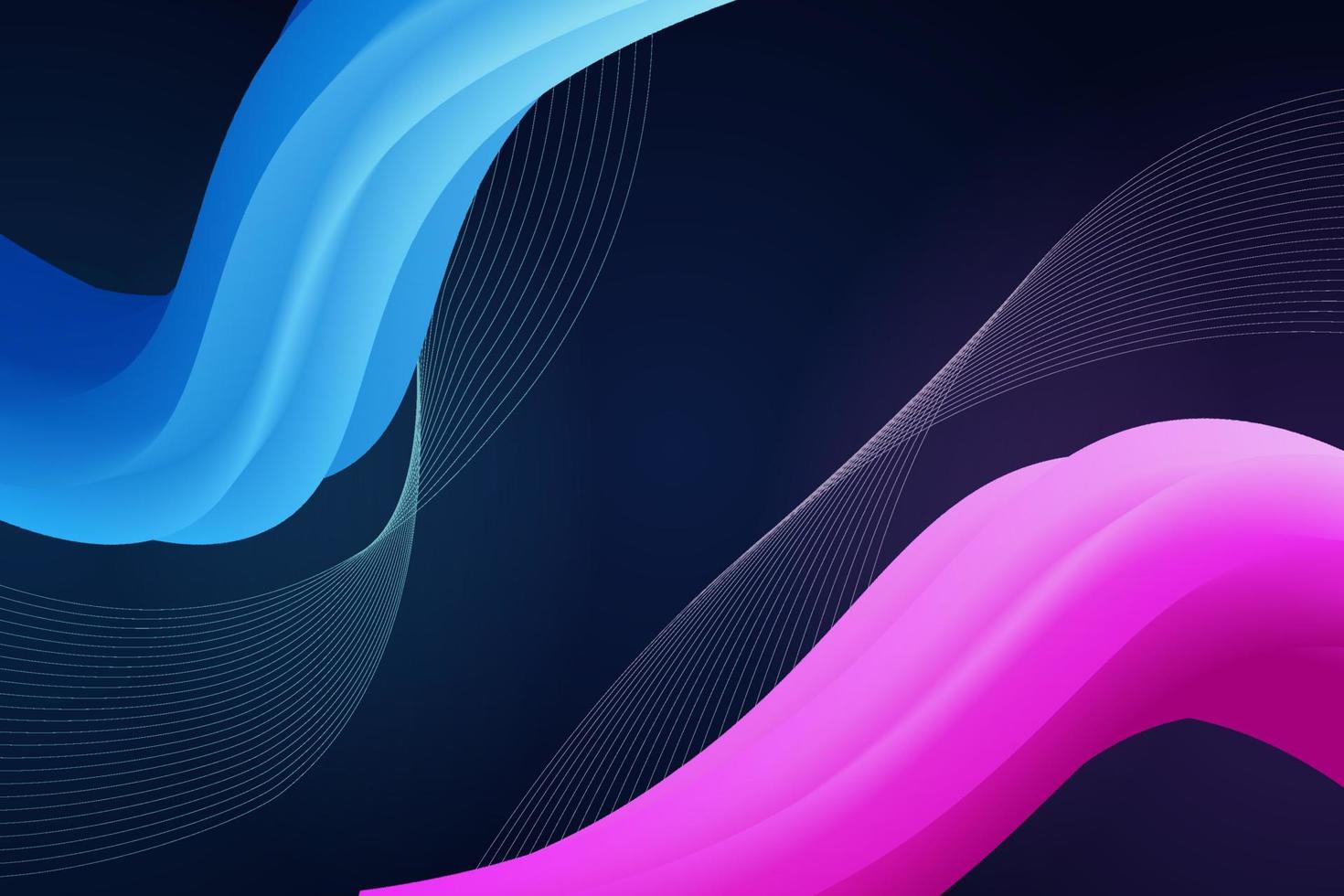 Abstract Fluid Background Dynamic Diagonal Wavy Shape Blue Pink with Lines vector