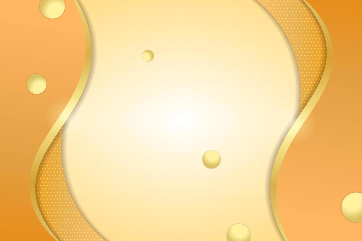 Luxury Background Soft Shiny Golden Dynamic Overlapped Shape with Ball vector