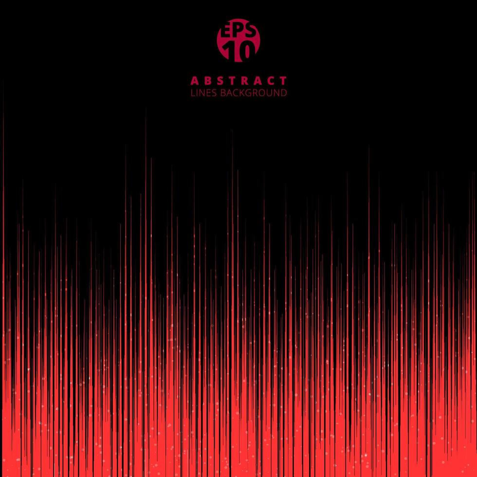 Abstract technology red lines motion on black background vector
