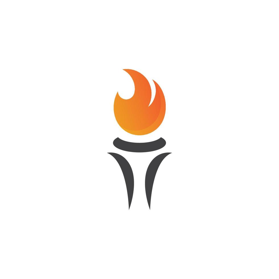 antorcha llama logo icono vector plantilla