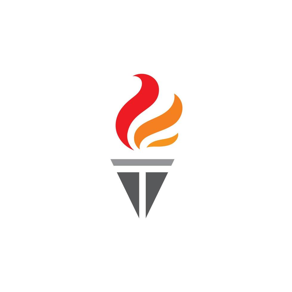 antorcha llama logo icono vector plantilla