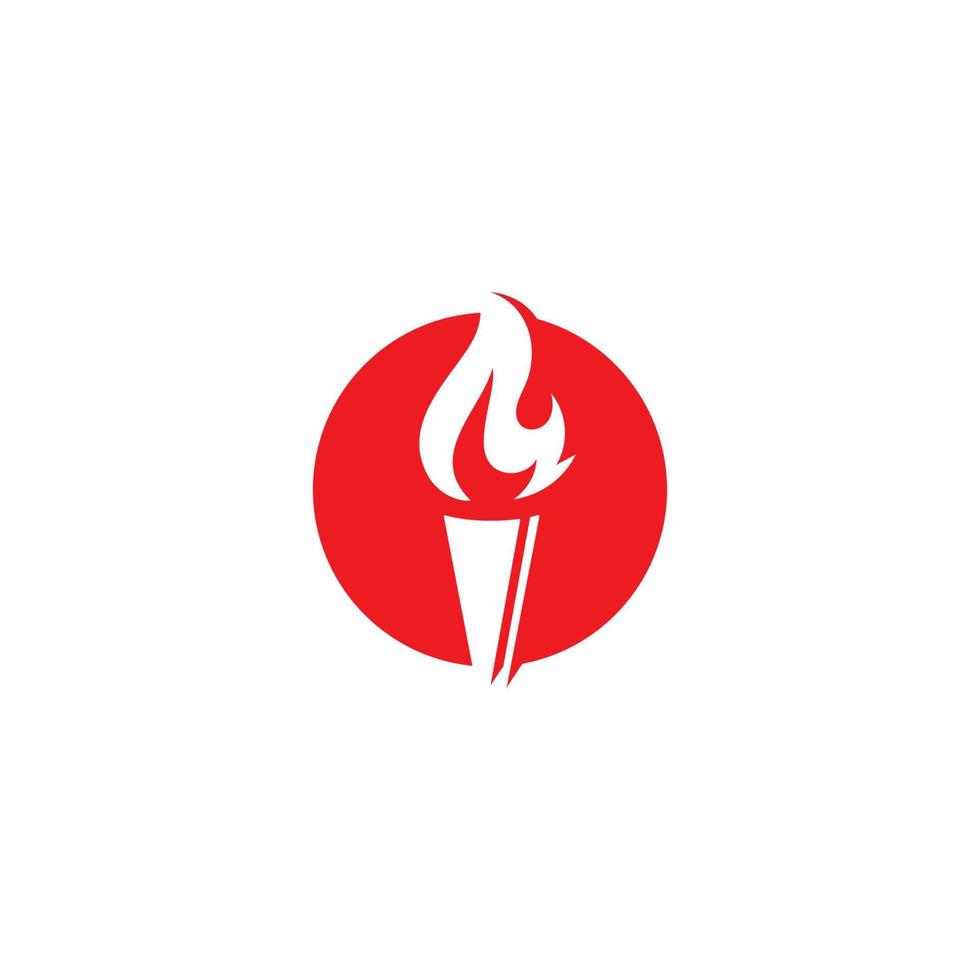 Torch flame logo icon  vector template