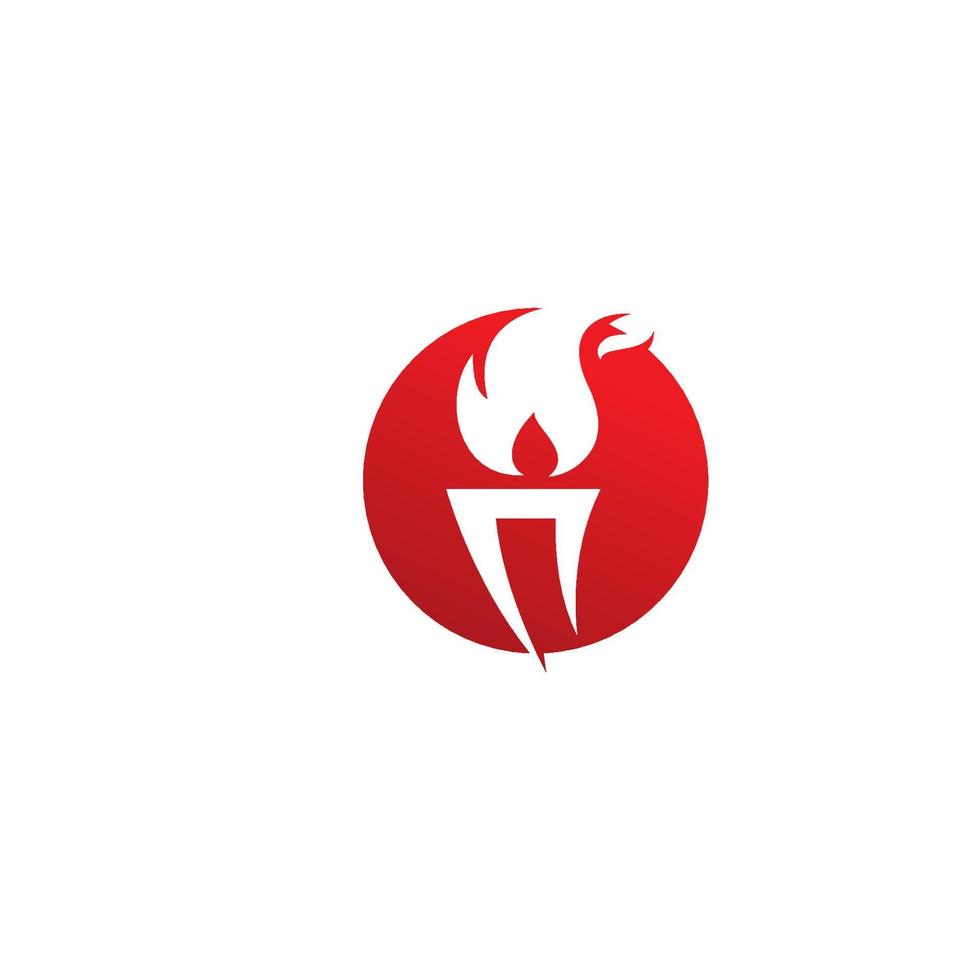 Torch flame logo icon  vector template