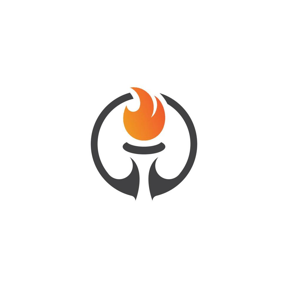 Torch flame logo icon  vector template