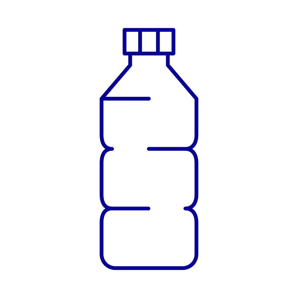 Plastic bottle illustration, line design icon. Editable stroke. Blue color, linear icon of bottle for different purpose vector